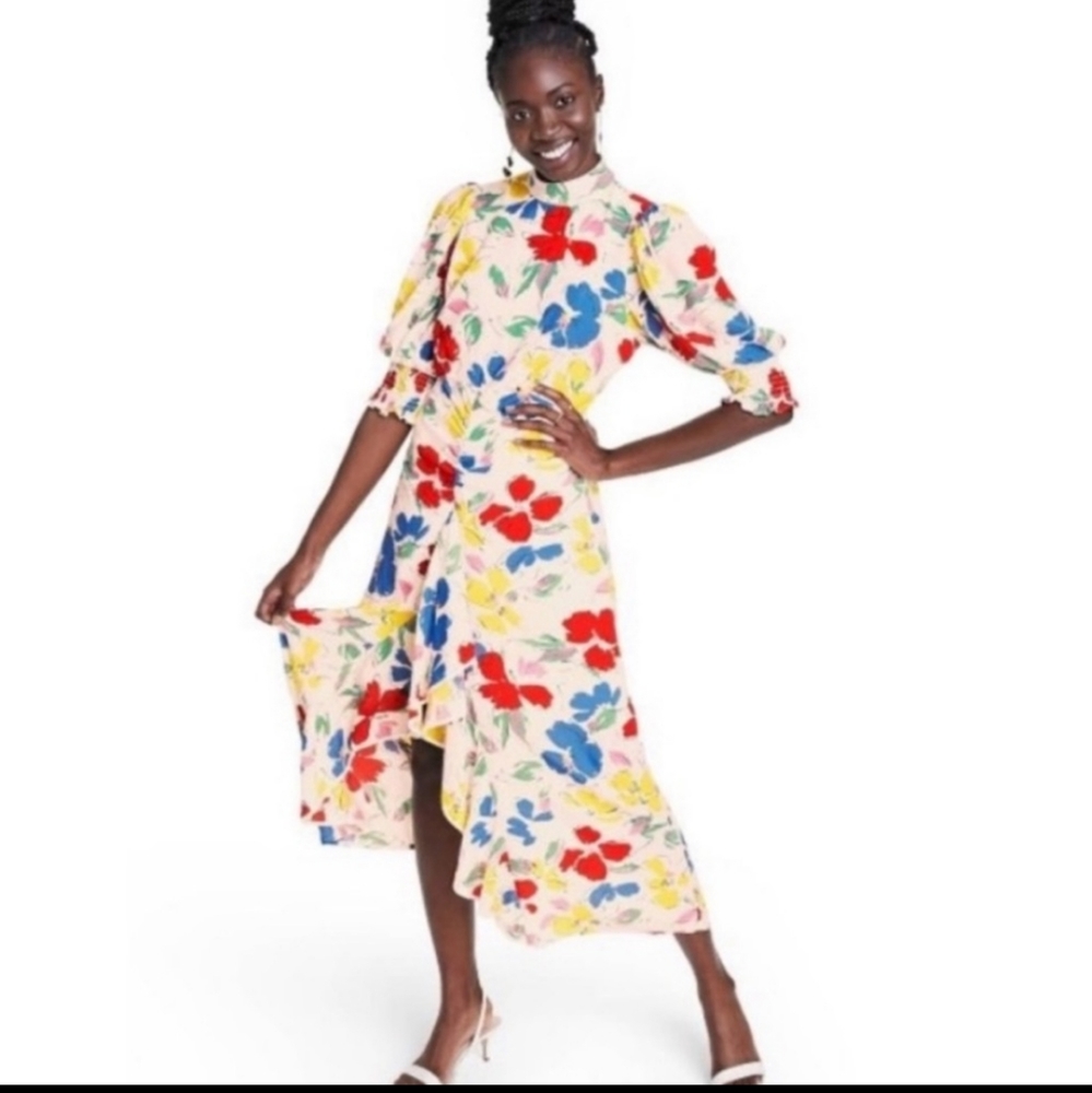 RIXO x Target Floral mock neck dress